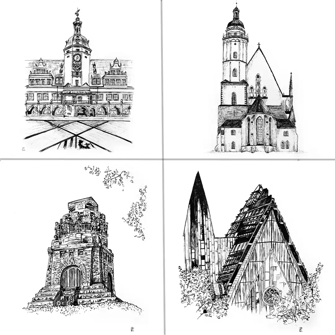 immerwährender Kalender Leipzig, DIN A3 Hochformat