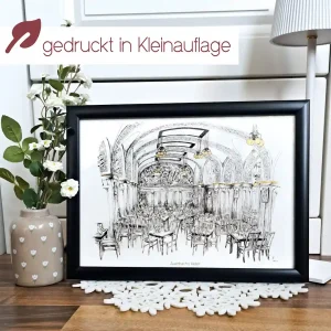 Kunstdruck Mädlerpassage | mit goldener Veredelung