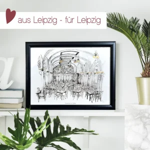 Kunstdruck Mädlerpassage | mit goldener Veredelung