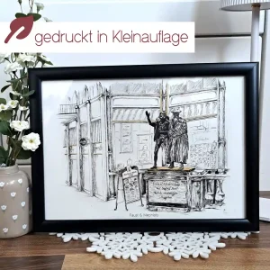 Kunstdruck Faust & Mephisto | mit goldener Veredelung