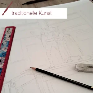 Kunstdruck Faust & Mephisto | mit goldener Veredelung