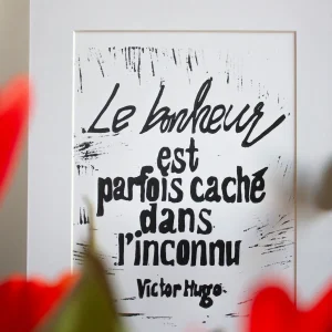 Linolschnitt "Le bonheur"