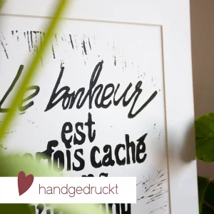 Linolschnitt "Le bonheur"