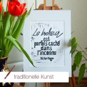Linolschnitt "Le bonheur"