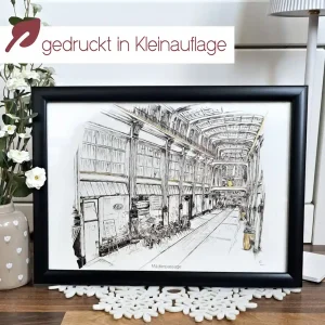 Kunstdruck Mädlerpassage | mit goldener Veredelung