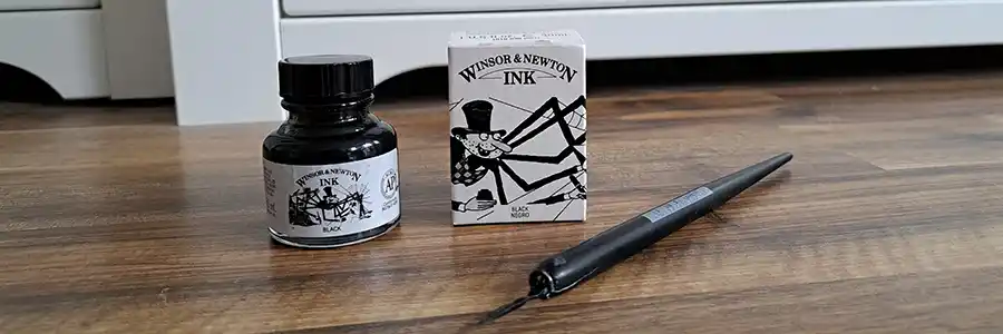 Mit der Zeichentusche von Winsor and Newton arbeite ich schon seit einigen Jahren.