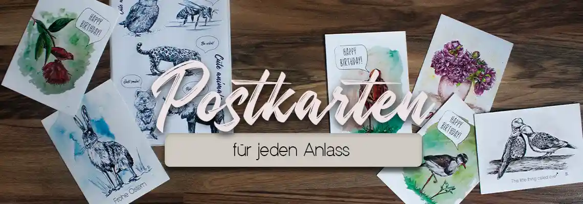 Postkarten für jeden Anlass: Muttertag, Geburtstag, Ostern oder neutrales Design.