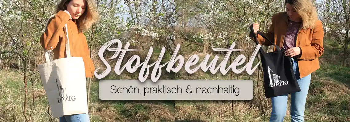 Stoffbeutel mit Leipzig-Motiv sind schön, praktisch und nachhaltig zugleich.